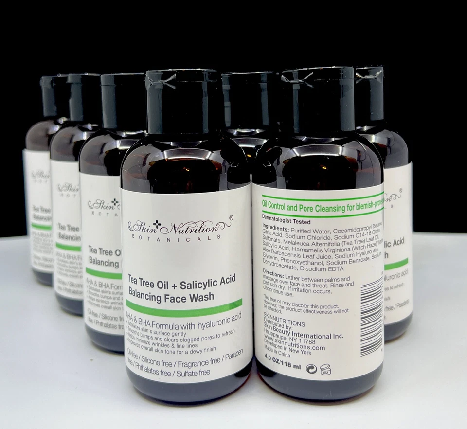 Skin Nutrition Botanicals масло чайного дерева + салициловая кислота для умывания лица 4 унц AHA и BHA - Изображение 1 из 4
