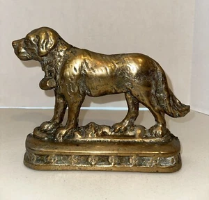 Solid Brass Saint Bernard Door Stop - Picture 1 of 6