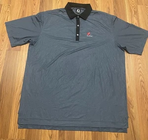 FootJoy Polo Mens 2XL Micro Check Black Gray Golf Shirt Ko Olina Ladybug Logo - Picture 1 of 11