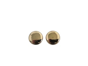 Tiny Shiny Gold Tone Button Disk Stud Post Earrings - Picture 1 of 4