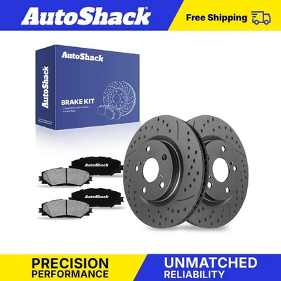 Front Drilled Slotted Brake Rotors Ceramic Pads for Toyota RAV4 Scion tC Foto 1 de 4