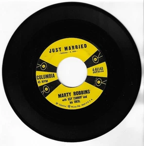 MARTY ROBBINS - STAIRWAY OF LOVE / JUST MARRIED - 1958 7" 45rpm VINYL RECORD - Picture 1 of 2