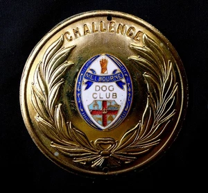 MELBOURNE DOG CLUB CHALLENGE MEDAL PRIZE, GOLD PLATED & ENAMEL MEDAL BY PITCHER - Imagen 1 de 6