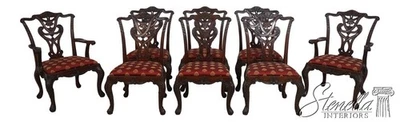 L70137: Set of 8 HENREDON Mahogany Chippendale Dining Chairs - Image 1 of 4