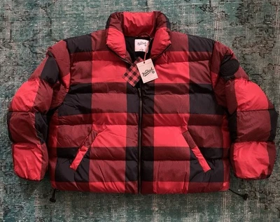 Jaqueta acolchoada Woolrich x Target Buffalo xadrez vermelha preta nova com etiquetas tamanho G - Imagem 1 de 2