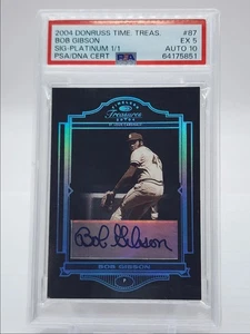 BOB GIBSON 2004 DONRUSS TIMELESS TREASURES PLATINUM SSP AUTO 1/1 PSA 5 - Picture 1 of 1