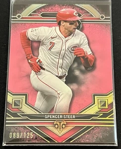 2024 Topps Triple Threads Spencer Steer #126 Tourmaline Parallel /125 Reds - Picture 1 of 6