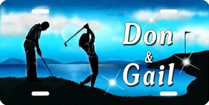 Golf Man Lady Team Auto License Plate Personalize Any Name, Golf Carts, Bikes - Picture 1 of 4