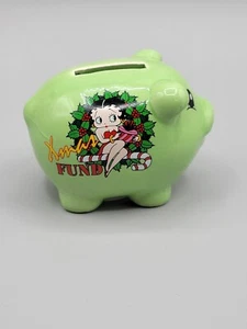 Willabee & Ward  Betty Boop Mini Christmas Piggy Bank  "Xmas Fund" RARE - Picture 1 of 6