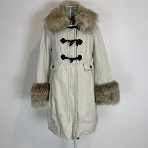 Abrigo Marc by Marc Jacobs de piel forrado con cremallera crema talla XS bolsillos - Imagen 1 de 11