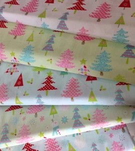 Riley Blake Christmas Basics fabric xmas trees snowmen material metre FQs - Picture 1 of 3
