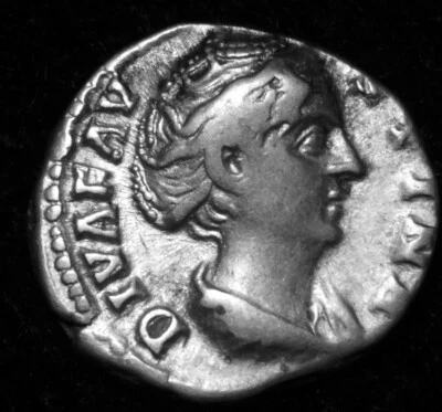 AD 147 Plata Romana Denario Diva Faustina Senio Esposa de Antoninuio A47-355 Foto 1 de 4