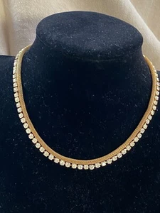 Statement Evening Wear Faux Diamond Necklace Late 20th c 14"-16" - Picture 1 of 8