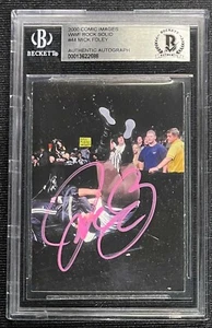 MANKIND MICK FOLEY SIGNED 2000 COMIC IMAGES ROCK SOLID #44 CARD BECKETT 688 - Picture 1 of 2