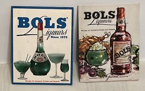 2 recettes vintage BOLS liqueurs pour cocktails entrées et desserts livret affiches