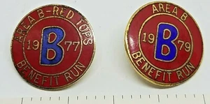 2 Area "B" RED TOPS Benefit Run Screw back 1977, 79 - Picture 1 of 3