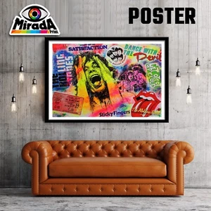 POSTER POP ART MODERN ROLLING STONES GRAPHICS FARBEN SPRACHE Mick Jagger - Bild 1 von 1