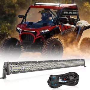 FOR Polaris Ranger XP 1000/1000 Crew 30" LED Light Bar Combo+ Rock Switch Wiring - Picture 1 of 24