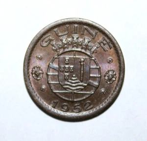 S6 - Portuguese Guinea 50 Centavos 1952 Brilliant Uncirculated Coin - Guine - Picture 1 of 2