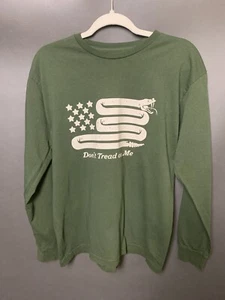 Camisa Rags of Honor Don't Tread On Me bandera serpiente verde, pequeña para hombre - Imagen 1 de 8