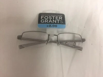Gafas de lectura ligeras Foster Grant+2,00 marcos de aluminio NUEVAS* Foto 1 de 4