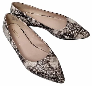CARVELA Ladies Gold Snake Print Slip On Flat Embellished Flat Sandals RRP £99