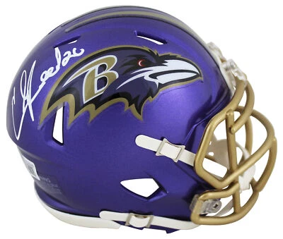 Mini Casco Autografiado Ravens Ed Reed Auténtico Firmado Flash Speed BAS Witness Foto 1 de 2