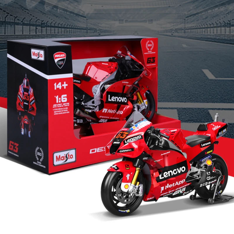 Maisto 1/6 2022 Ducati GP22 Racer #63 Francesco Bagnaia Motorcycle Model Bike！ - Image 1 of 4