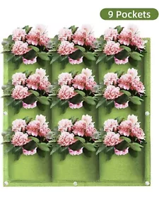 Hanging Bag Vertical Garden Wall Plant Pot Flower Growing Bag with 9 Pockets - Picture 1 of 3