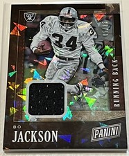 BO JACKSON 2019 PANINI BLACK FRIDAY CRACKED ICE REFRACTOR WORN JERSEY PATCH /25!