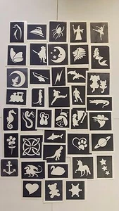 400 x temporary tattoo stencils for glitter tattoos / body art / airbrush - Picture 1 of 1