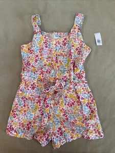 Old Navy Romper Large Girls 10-12 Floral Smocked Back Shorts Nwt - Picture 1 of 4