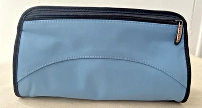 Nuevo Bolso sin asas Lt Blue Travelon para joyas y cosméticos con bolsa central extraíble 5"x9" Foto 1 de 4