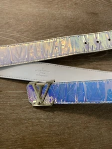 Louis Vuitton Cintura LV Prisma Fibbia Oro Bianco - Foto 1 di 24