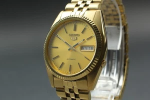 [N MINT+++] Seiko 5 7S26-0500 SNXJ94 Automatic 36mm Gold Dial Men's Watch JAPAN - Picture 1 of 11