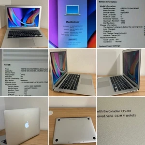 Apple MacBook Air A1466 2013 13.3" i7-4650U 1.7GHz 256GB SSD 8GB RAM 154 Cycles - Afbeelding 1 van 12