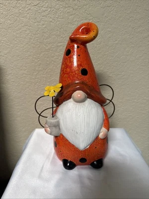 Gnome橙色花园雕像10英寸高 — 第 1/4 张图片