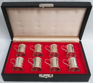 VINTAGE LUNT STERLING SILVER INDIVIDUAL'S SET OF 8 JIGGER CORDIAL CUPS - Picture 1 of 6