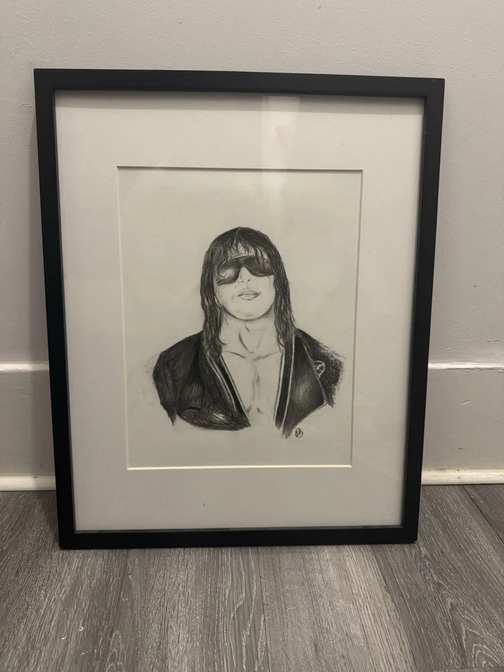 Dibujo enmarcado de Bret “The Hitman” Hart Foto 1 de 1