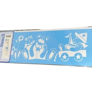 Bear Friends Stencil American Traditional Laser Cut Nursery Wall Decor Fabric - Picture 1 of 9