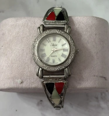 Collezio women's watch with elastic strap and silver-tone enamel (Untested) - Image 1 of 4