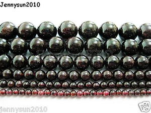 Natural Dark Red Garnet Gemstone Round Beads 15'' 2mm 3mm 4mm 6mm 8mm 10mm 12mm - Picture 1 of 18