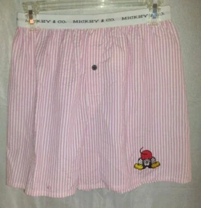 Mickey Mouse Damen Pyjama Schlafanzug Hose Shorts Unterteil rosa weiß gestreift Größe 8 neu mit Etikett - Bild 1 von 5