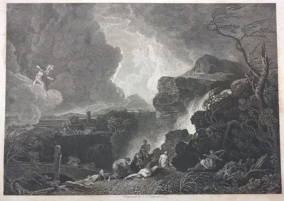 GRABADO ANTIGUO ORIGINAL NIOBE 1836 John Charles Varrall Richard Wilson Apolo Foto 1 de 4