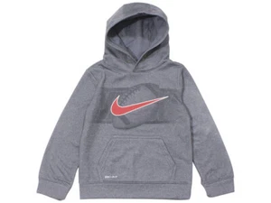 Nike Little Boy's Pullover Hooded Sweatshirt Sport Ball Dri-Fit Grey - Picture 1 of 10