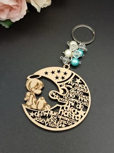 12pcs Angel Boy Baptism Wood KeyChain Láser Cut Cutout Favor Recuerdo De Bautizo - Picture 1 of 6