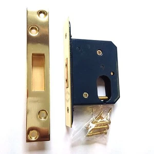 Keypsafe Polished Brass Oval Profile Mortice Deadlock - 64mm Case - Picture 1 of 1