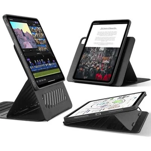 iPad Pro 13 Inch Case M4(2024)BLACK , Rotating Case Removable Magnetic Cover - Picture 1 of 10