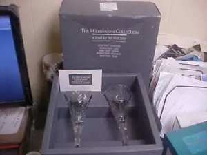 Waterford Crystal MILLENNIUM Health 9 1/4" Flauti da tostatura (coppia) nuovi in scatola - Foto 1 di 2
