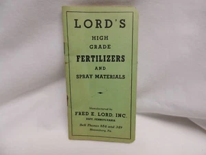 LORD'S Fertilizers Espy Bloomsburg Pennsylvania 1946 calendar notebook - Picture 1 of 5
